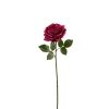 Einzelblume Rose - 3 Stück - Bordeauxviolett - 66 cm