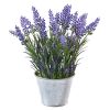 Kraut Lavendel im Zinktopf - Künstlich - Blaulila - 22 cm